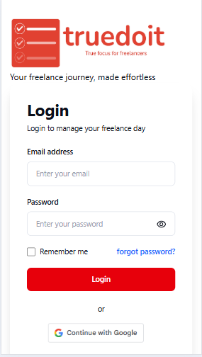 Login on mobile