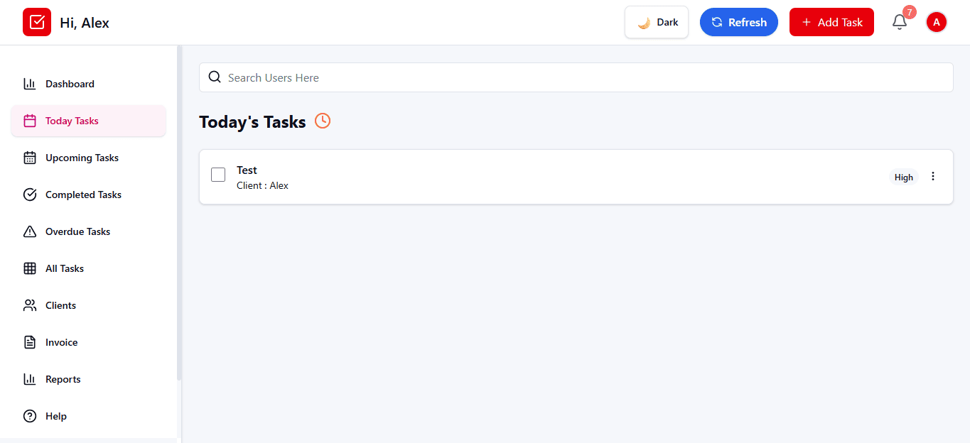 Today Tasks on laptop